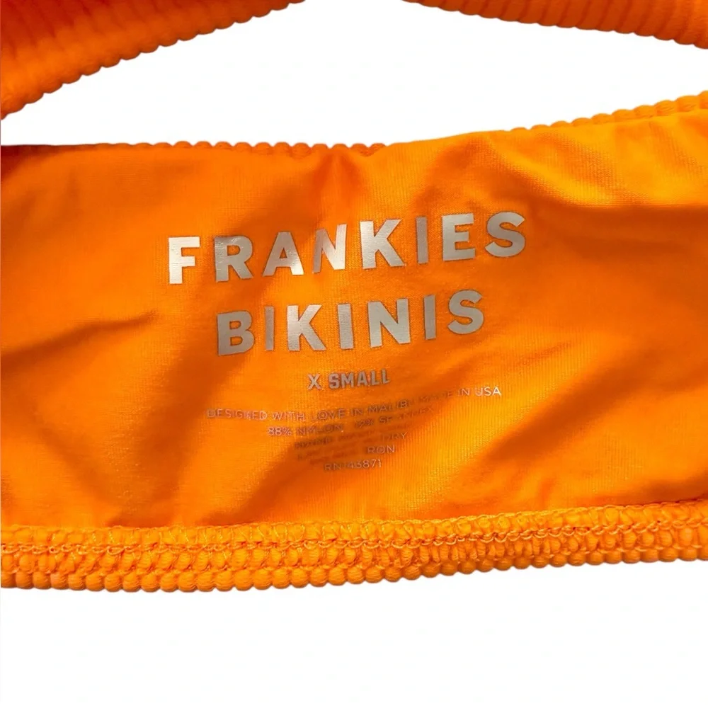 Frankie’s Bikinis Boots Ribbed Bralette Bikini Top Orange